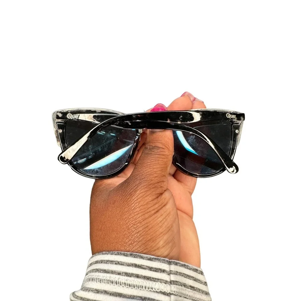 Quay Australia Black Silver‎ Tortoise My Girl Cat Eye Sunglasses
